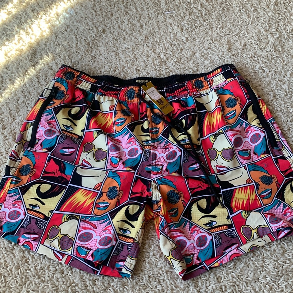 Dolcessa men’s swim trunks.  New w/tags size L multicolor